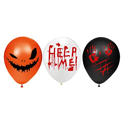 12 Inch18 Pcs Halloween Karneval Party Dekoration Ballon Set Halloween Latex Ballon mit Orange Weiß Schwarz Jede Farbe 6 Pcs von Aaoehiewp