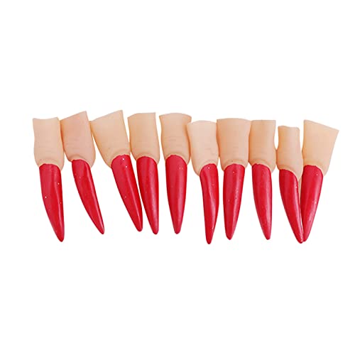 Aaoehiewp Maskerade Halloween Set Nägel Hexenfinger 10pcs Nagelfinger Neuheit lustiges Spielzeug von Aaoehiewp