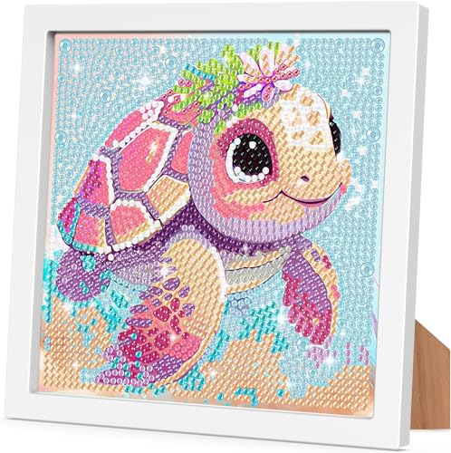 Aapxi Diamond Painting Kinder tiere Schildkröte Elefanten Schmetterling Kuh Koala Faultier - diamond painting mit rahmen (Gradienten) von Aapxi