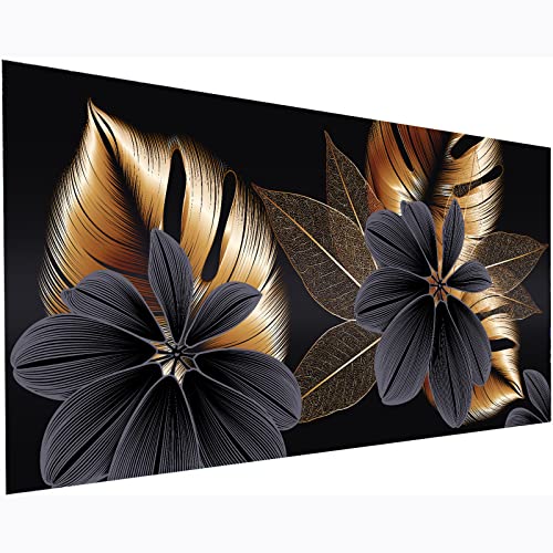 Aapxi Erwachsene Blumen 40x80cm - 5D Diamond Painting Set XXL Gold Blatt - Diamant Painting Bilder als Geschenk für Weihnachten Geburtstag Einweihungsparty Haus Dekor von Aapxi