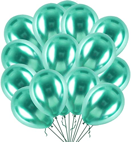 luftballons Grün Metallic,60 Stück 35CM Metallic Grün Luftballon Dick Latex Helium Ballons mit Bändern für Geburtstag Deko,Hochzeit Deko,Babyparty,Party Deko von Aapxi