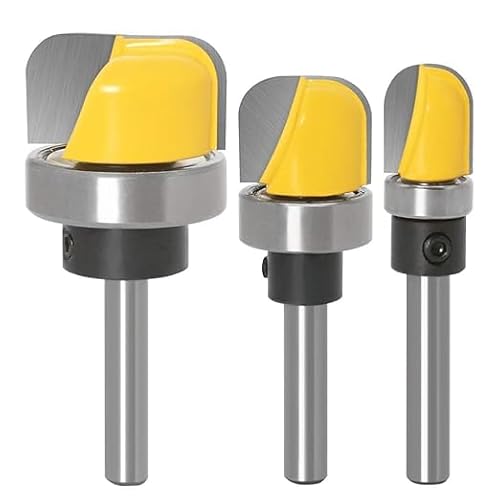 3-teiliges Fräser-Bit, Schalen-Vorlagen-Fräser-Set, 1/4-Zoll-Router-Bit-Set, verschleißfester Schüsselfräser-Bit, Mehrzweck-Fräser-Bits für Massivholz, Sperrholz von Aasipsuo