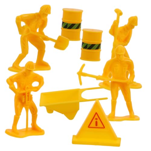 1 Satz Konstruierte Kuchendekoration Arbeiter-miniaturmodelle Winzige Arbeiterfiguren Mini-bauarbeiterspielzeug Minifiguren Mini-bauarbeitermodell Bauarbeitermodelle Plastik Abaodam von Abaodam