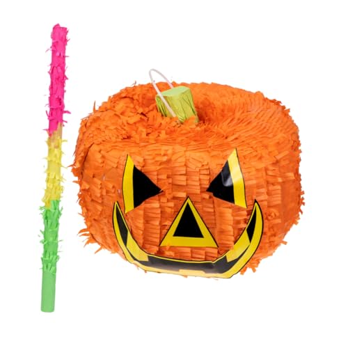 1 Satz Kürbis Piñatas Süßigkeiten-kürbis-piñata Geburtstagsfeier Piñata Kürbis-foto-requisite Pinata-stuffer-spielzeug Halloween-partydekorationen Event-pinata-dekor Orange Papier Abaodam von Abaodam