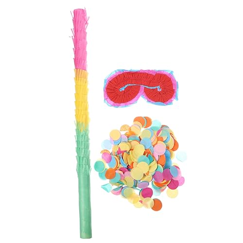 1 Satz Pinata-Zubehör Augenklappe für Erwachsene Piñata-Stick aus Papier Pinata-Fledermaus und komfetti party zubehör kinder Stöcke aufheben Partypapiergläser Colorful Abaodam von Abaodam