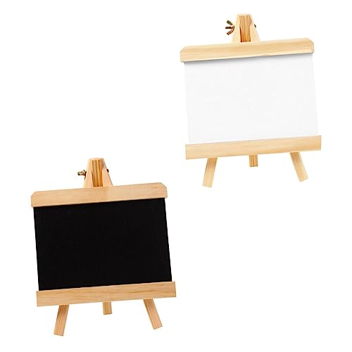 2st Mini-zeichenbrett Rustikale Mini-tafel Mini-whiteboard Zeichenblock Für Wiederverwendbare Mini-tafel Stehende Tafel Staffelei Desktop-whiteboard Black Hölzern Abaodam von Abaodam