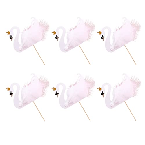 6 STK Kucheneinsatz Verlobungs-Cupcake Schwan Geburtstagsparty Zubehör Cupcake-Picks Schwanenkuchen-Picks Jubiläum Cupcake Topper Nachtisch Baby Gedenken Wähle Eine Papier von Abaodam