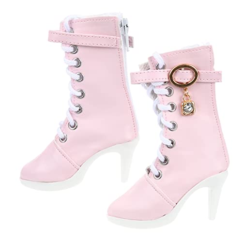 Abaodam 1 Paar Puppe High Heels Kleinkindspielzeug Schuhe Kinderwagen Windeln Miniatur Puppen Kleidung Puppen Klamotten fersensporn Kinderspielzeug Stiefel für Puppe Baumwollseil Rosa von Abaodam