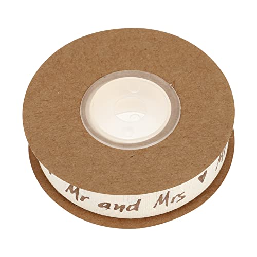 Abaodam 1 Rolle Baumwollband Mr and Mrs Etiketten Nähbänder Gestickte Etiketten Geschenkverpackung Band für Bastelgeschenke Paket Kleidungsetikett Hochzeit Dekor 10 m von Abaodam