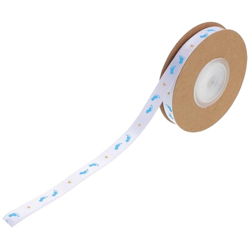 Abaodam 1 Rolle Gold Stempelband Alles Zum Geburtstag Ribbon Bastelband Feierbänder Fußabdruckmusterband Geburtstagsband Geschenkband Zum Geburtstag Sky-blue Polyester von Abaodam