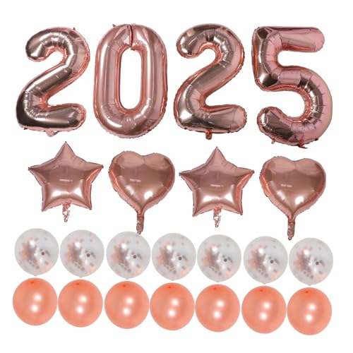 Abaodam 1 Satz 2025 Pailletten-ballon-set Neujahrsdekore Partyzubehör Ballon Sammeln Neujahrsballon Für 2025 Party-layout-requisite Feiertagsballons Neujahr Latex Rose Gold von Abaodam