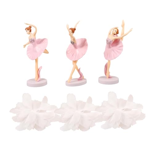 Abaodam 1 Satz 6 Stk Ballettmädchen-Ornamente Heimdekoration Ballettfiguren Tänzer thematisiert büro dekoration office decoration kreative Kuchendekorationen Kuchen liefert Plastik Rosa von Abaodam