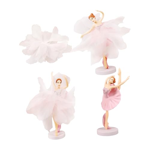 Abaodam 1 Satz 6 Stk Ballettmädchen-Ornamente Spielzeugfigur Meerjungfrau Kuchendeckel Ballerina-Figur Taufe büro dekoration office decoration Kuchen Zubehör Kuchendekoration Plastik Rosa von Abaodam