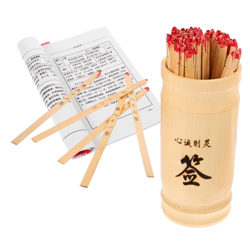 Abaodam 1 Satz Avalokitesvara-Lotterie chinesische Weissagungsstütze japanische Chinesische Kau-Sticks Angebot für buddhistische Wahrsagerei Chinesische Glücksstäbchen Papier von Abaodam