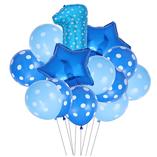 Abaodam 1 Satz Ballondekoration Kit Alphabet Buchstaben Nummer Ballons Konfetti Geburtstagsballons Partyballons Für Geburtstag Erster Geburtstag Dekorationen Babyballon Blaues von Abaodam