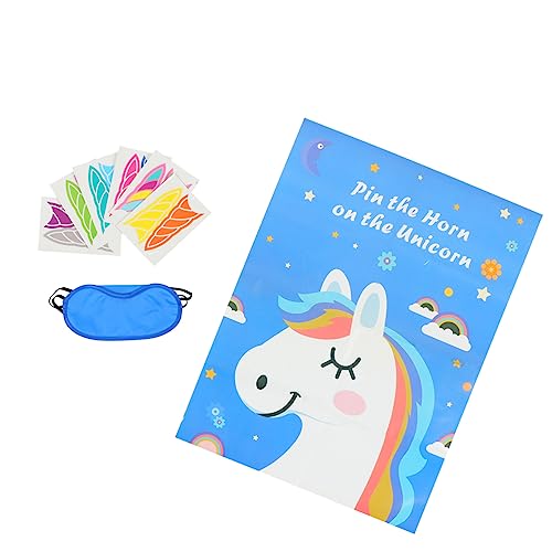 Abaodam 1 Satz Einhorn-Paste-Tour bastelset basteln für partyzubehör Wand polsterung Party Decoration kreatives Einhorn-Partyspiel -Einhorn-Partyspiel Stoff Blue von Abaodam