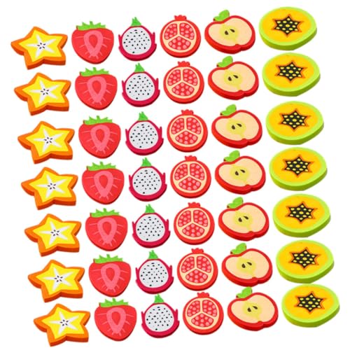 Abaodam Erasera Obst-set Mit 60 Stück Süße Mini-radiergummis Cartoon-obst-radiergummi Gourmet-obst-radiergummis Klassenzimmer-zubehör von Abaodam