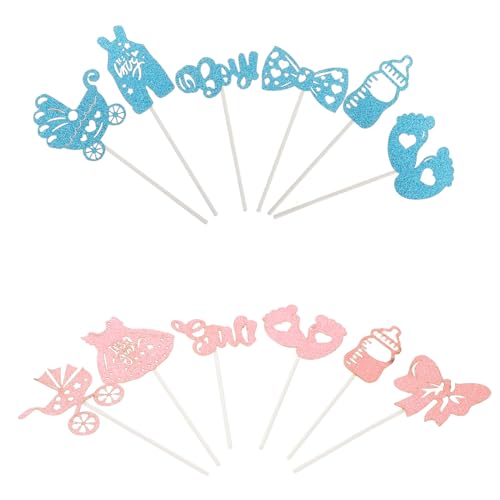 Abaodam 1 Satz Geschlecht Offenbaren Requisiten Cupcake-topper Für Babys Cupcake-topper Für Die Babyparty Geschlecht Offenbaren Ideen Geschlecht Enthüllen Kuchendekorationen Papier von Abaodam