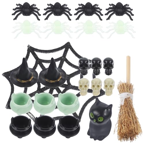 Abaodam 1 Satz Halloween-Wohndekoration halloween figuren halloween-figuren Halloween Gartenornamente Mini- Miniatur-Dinge Halloween-Miniaturornamente Miniatur-Hexenhüte Plastik von Abaodam