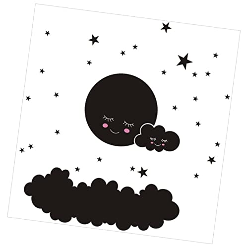 Abaodam 1 Satz -Mond-Wandaufkleber world swelter weihnachtsdeko weihnachtsdeko weihnacjtsdeko stars System Schlafzimmerdeko für Mädchen dekorative Tapete Wandtattoo PVC Black von Abaodam