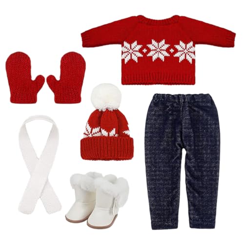 Abaodam 1 Satz Puppe Weihnachtskostüm 18 Puppenkleider Kleidung für Puppen Outfits Puppe Weihnachtskleidung Puppenkleidung puppenschuhe Puppen-DIY-Kleidung Puppendekore Baumwolle von Abaodam