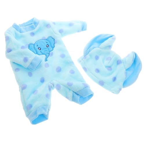 Abaodam 1 Satz Puppen-Einteiler-Pyjama puppenkleiderschrank Puppenbekleidung Puppenkleidung Puppenkleiderset Kleidung für wiedergeborene Babypuppen Bezauberndes Puppendekor Plüsch Sky-Blue von Abaodam