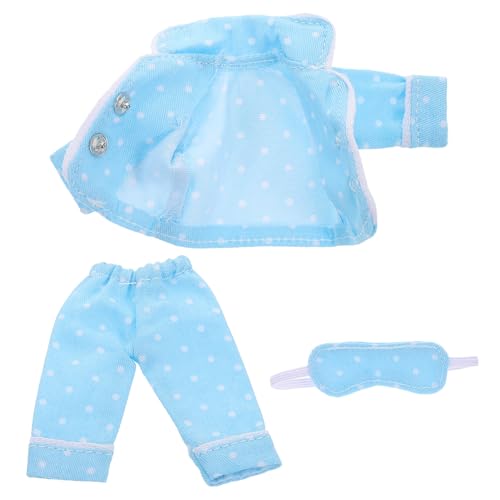 Abaodam 1 Satz Puppenkleidung Kleiderpuppen Autodekoration Panda Mini-Panda Kit-Puppen Schlafanzug Puppen BJD Kleidung Puppenoutfit zum Puppenzubehör für Polyester Sky-Blue von Abaodam