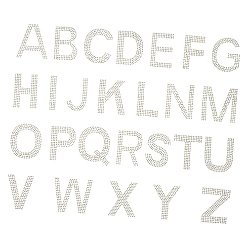 Abaodam 26 Alphabet-strass-stickerei-aufnäher Perlen Buchstaben Zum Aufbügeln Stickapplikation Nähen Aufnäher für Kleidungsdekor von Abaodam