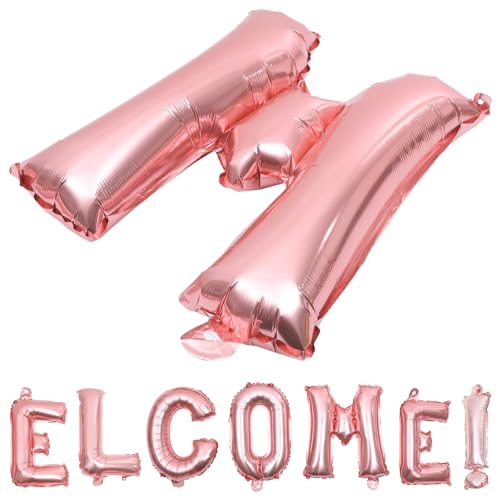 Abaodam 1 Satz Willkommen Im Ballon Ballonbogen-kit Party Rote Und Weiße Luftballons Ballon-banner-dekoration Dekorationen Helium Led-ballonlichter Wandballon Aluminiumfolie Rose Gold von Abaodam