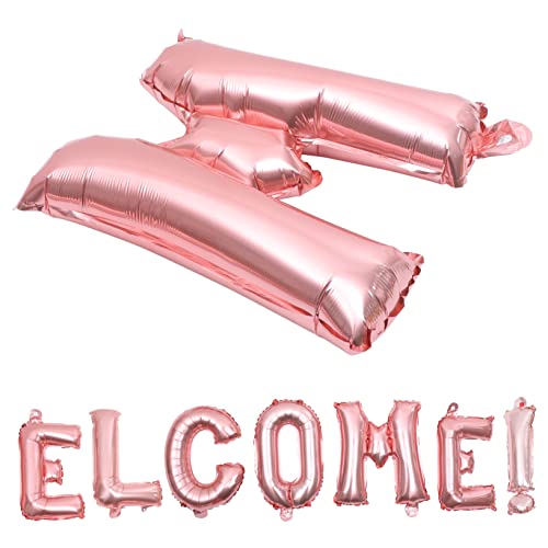 Abaodam 1 Satz Willkommen Im Ballon Helium Led-ballonlichter Dekorationen Paw Squad Luftballons Rote Und Weiße Luftballons Ballon-banner-dekoration Ballonbogen-kit Rose Gold Aluminiumfolie von Abaodam