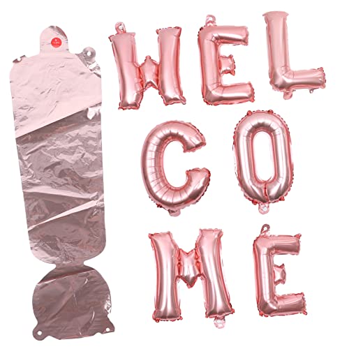 Abaodam 1 Satz Willkommen im Ballon Luftballons für Schulfeste Ballonbanner Folienballons erste schultag back to school balloons Wandballon Klassenzimmerdekoration Aluminiumfolie Rose Gold von Abaodam