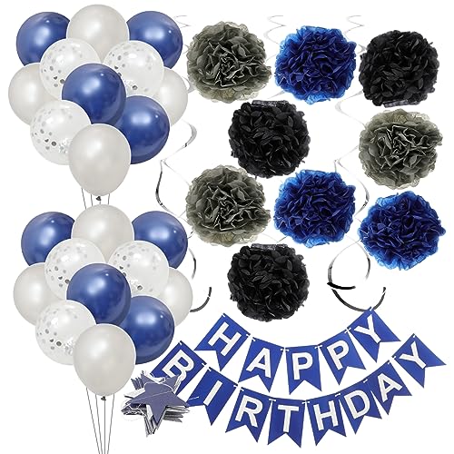 Abaodam 1 Satz geburtstagsbanner luftballons Frauen Marine Männer Geburtstag Zeichen bastelzeug merksam Augenfang Geburtstagsparty-Gastgeschenk Geburtstag ziehen Flagge Papier Navy von Abaodam