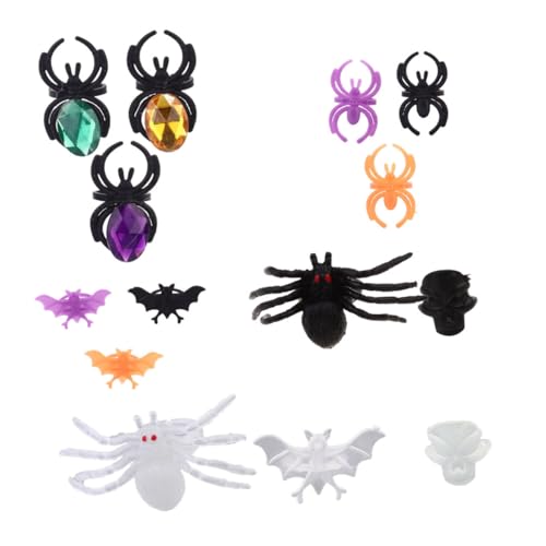 Abaodam 1 Set 50 Stück Simulieren Fledermaus Skelett Spinne Halloween Halloween Skelett Ring Kunststoff Kunststoff Fledermaus Ring von Abaodam