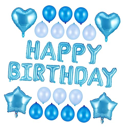 Abaodam 1 Set Ballon Happy Birthday Dekorationen Happy Birthday Girlande Kinderdeko Banner Geburtstagsdekorationen Mädchen Happy Birthday Banner Fotobanner Partyzubehör Blaue von Abaodam