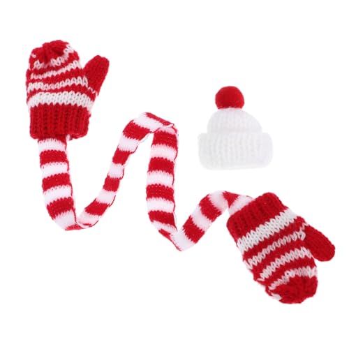 Abaodam 1 Set Mini Weihnachtsmann Hüte Mit Schal Strickmütze Und Weihnachtsbaum Dekorationen Für DIY Bastelbedarf Und Weihnachtsfeiern von Abaodam