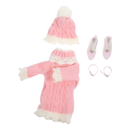 Abaodam 1 Set Puppenpullover Set Kleidung Prinzessin Puppe Mädchen Kleid Outfits Mädchen Pullover Prinzessin Kostüme Pullover Pullover Für Mädchen Bekleidung Rosa Acryl von Abaodam