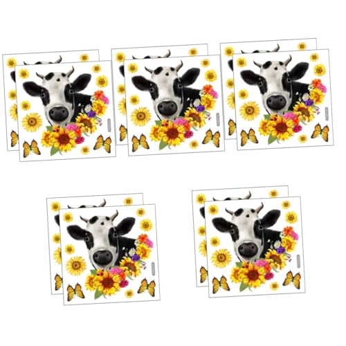 Abaodam 10 Sätze Kuh-sonnenblume-aufkleber Wohnkultur Wand Kinderzimmer Wandtattoo Wandtattoos Fürs Wohnzimmer Wandkunst Aufkleber Tapete Mit Kuhdruck Tapete Aufkleben Haushaltstapete Pvc von Abaodam