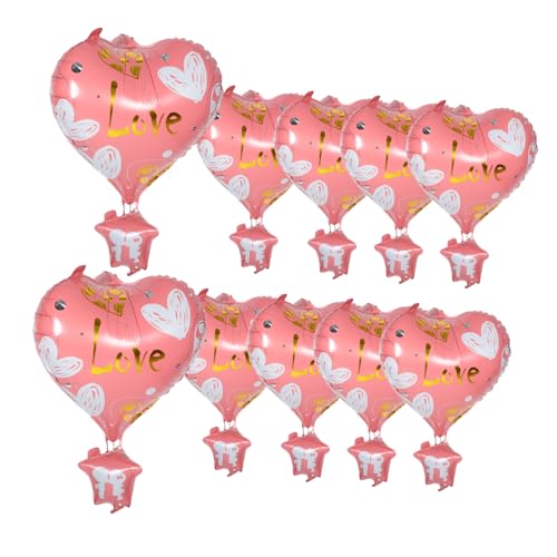 Abaodam 10 Stück Heißluftballon Dekoration Rosa Ornamente Herz Luftballons Für Hochzeit Liebesballons Happy Valentines Day Ballons Valentinstag Party Ballon Geburtstagsballons von Abaodam