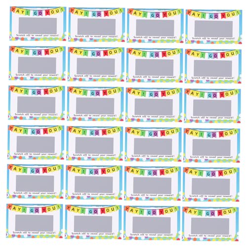 Abaodam 100St Beschichtete Karten zum Rubbeln bastelkarten geburtstagskarten kratzkarten weihnachtskarten partygeschenke Lose für Preise abrubbeln Stickerspiel abrubbeln Papier von Abaodam