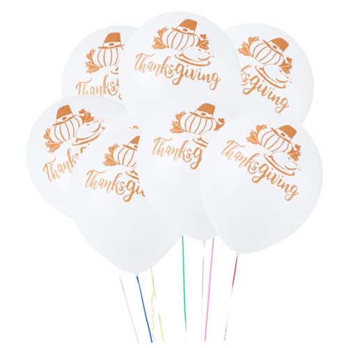 Abaodam 100st Thanksgiving-ballons Ahornblatt-ballon Partydekorationen Herbstdeko Thanksgiving-banner Festivalballons Thanksgiving-party-luftballons Thanksgiving-lieferungen Emulsion Weiß von Abaodam