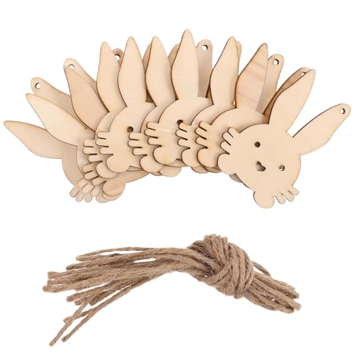 Abaodam 10Pcs Ostern Holzhasenausschnitte Holzkaninchenform -Tags Hängen Ornamente Holz Ostern Ornamente Zum Malen Von Holz -Tags Für Den Osterfrüchten Sommer von Abaodam