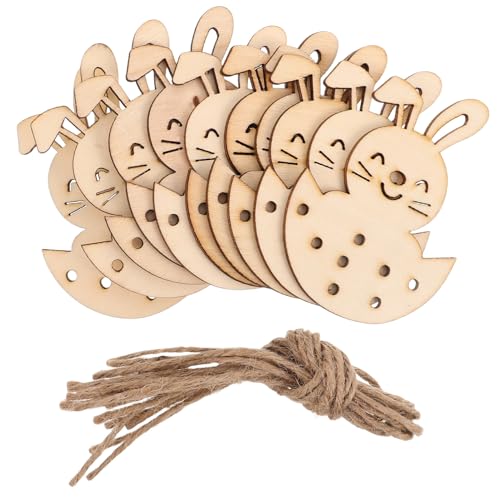 Abaodam 10Pcs Ostern Holzhasenausschnitte Holzkaninchenform -Tags Hängen Ornamente Holz Ostern Ornamente Zum Malen Von Holz -Tags Für Den Osterfrüchten Sommer von Abaodam