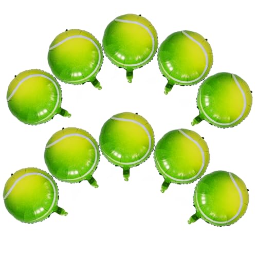 Abaodam 10St Aufblasbarer Tennisballon Zahlenballons Ballon glänzen Sportliches Partyzubehör Geburtstagsparty Dekoration schöne Kuchenballons Tennis-Partybevorzugung Aluminiumfolie Green von Abaodam