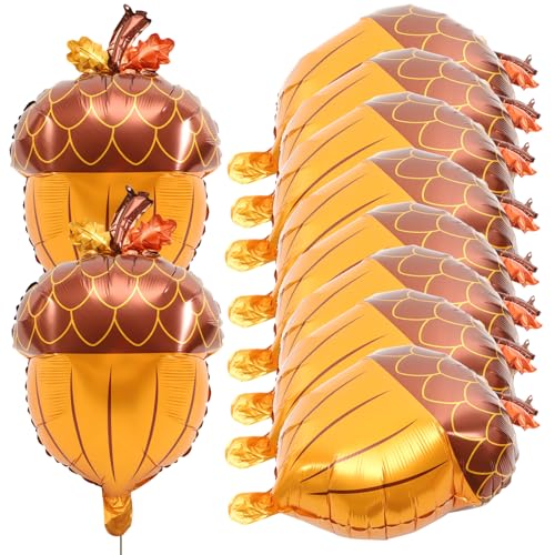 Abaodam 10St Ballon aus Aluminiumfolie Eichel Ballonständer Girlande Neon große luftballons große ballons balons weihnachtsdeko Thanksgiving-Szenen-Layout-Dekore Herbstluftballons von Abaodam