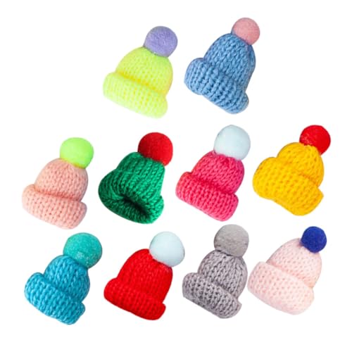 Abaodam 10St Puppen Mini-Weinflaschenhut Mini-Mützen aus Wollgarn kleine Strickmützen zum Basteln Puppenbastelhüte Mini-Strickmützen aus Wollgarn Bastelhutverzierungen selber Machen von Abaodam