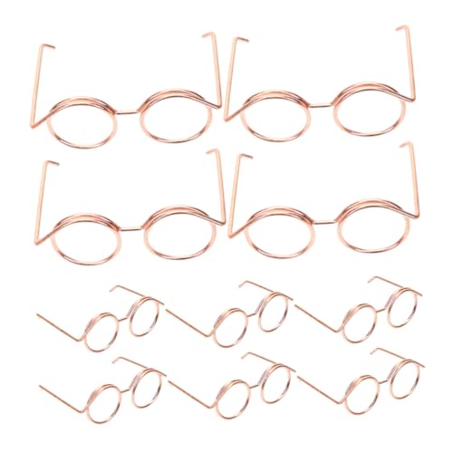 Abaodam 10St Puppenzubehör Kinder Puppen Kinder ferngläser Puppen-Requisiten Mini-Brillen Brillenstil dekorative Glasdekore Brillenrequisiten zum Anziehen Miniatur-Puppenbrille Metall von Abaodam