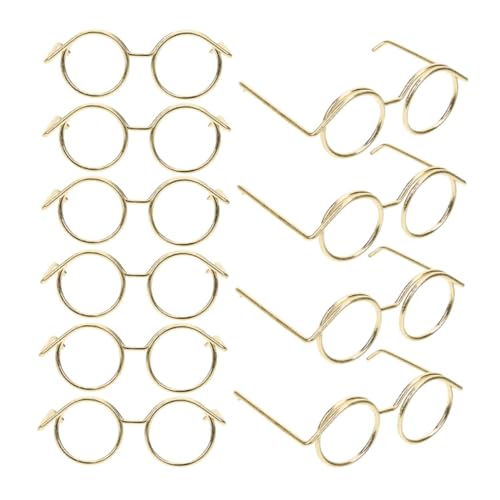 Abaodam 10St Puppenzubehör puppentasche Puppen Kleidung weingläser klein einmachgläser Mini doll Accessories Mini gläser Puppe Mini-Brille Brillen zum Anziehen der Puppe Metall Golden von Abaodam