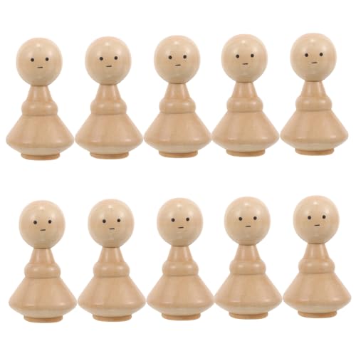 Abaodam 10St kleine Holzpuppe bastel set für Pädagogisches DIY-Holzfiguren realistische Babypuppe Puppenständer spielzeuge DIY zubehör DIY Holzpflockpuppen hölzern von Abaodam