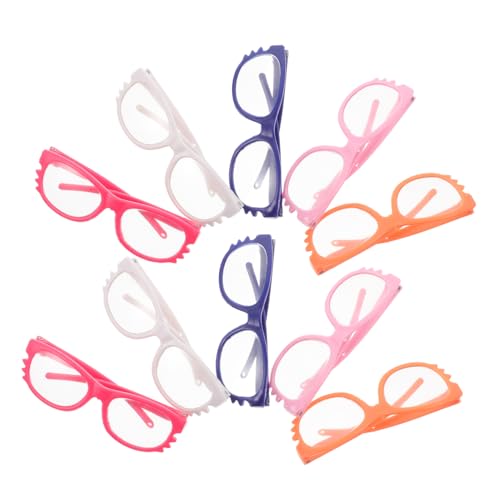 Abaodam 10st Puppe Brille Puppe Winzige Gläser Puppe Sonnenbrille Runde Kunststoffgläser -Lesebrille-Puppe Sonnenbrille Aus Kunststoff Haustier Sonnenbrille Bastelbrille Plastik von Abaodam