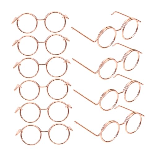 Abaodam 10st Puppenzubehör Puppenbrille Accessoires Für Puppenkleidung Brillenrequisiten Zum Anziehen Puppe Verkleidet Brille Puppengläser Zum Basteln Minibrille Für Puppen Metall von Abaodam